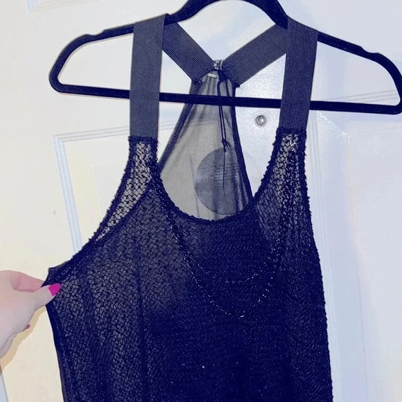 S.M.N Chain Swim Coverup Dress Black OneSize NWT Edgy Fun Chain Necklace Detail - Picture 1 of 16